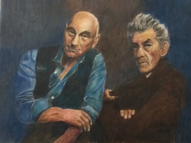 제목이 "Deux acteurs de la…"인 미술작품 Jacques Tafforeau로, 원작, 수채화
