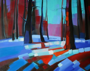 Winter landscape-3 (40x50cm, oil painting, ready to hang) Pintura intitulada "Winter landscape-3…" por Tigran Aveyan, Obras de arte originais, Óleo Montado em Armação em madeira