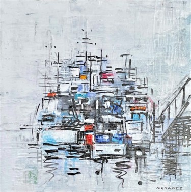 Malerei mit dem Titel "petit port blanc" von Nathalie Grange, Original-Kunstwerk, Acryl Auf Keilrahmen aus Holz montiert