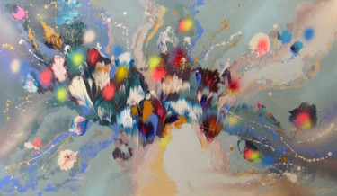 Peinture intitulée ""Morning Flower Mel…" par Irini Karpikioti, Œuvre d'art originale, Acrylique Monté sur Châssis en bois