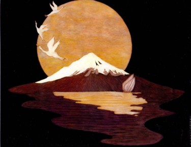 Peinture intitulée "Fujiyama" par Martin Ashkhatoev, Œuvre d'art originale, Acrylique