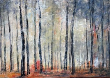 forêt enchantée 2 Painting titled "forêt enchantée 2" by Nathalie Grange, Original Artwork, Acrylic Mounted on Wood Stretcher frame