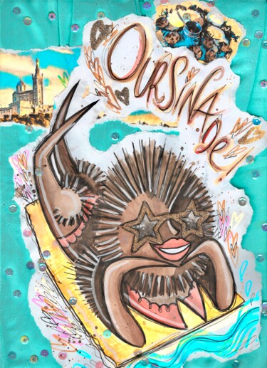 图画 标题为“Oursinade !” 由Edie Tempier, 原创艺术品, 水彩
