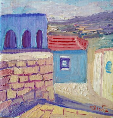Painting titled "landscape in Safed 5" by Janna Shulrufer, Original Artwork, Oil