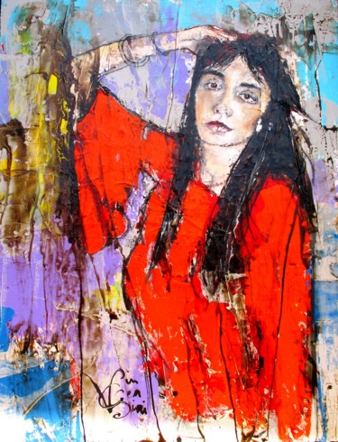 Claire Peinture intitulée "Claire" par Francis Vincensini, Œuvre d'art originale, Huile Monté sur Châssis en bois