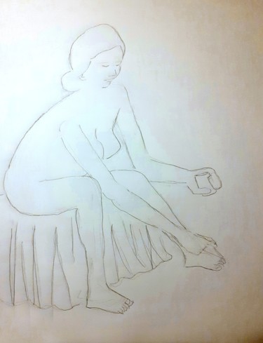 Painting titled "Vernissage.....des…" by Jean Christophe Ravier, Original Artwork, Pencil
