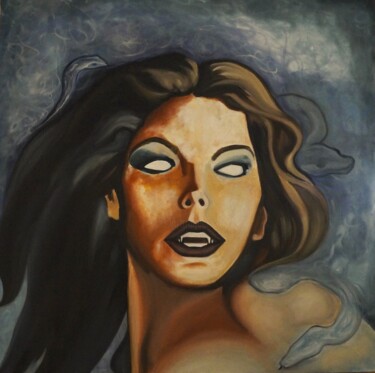 Painting titled "Medusa" by Vincenzo Cohen, Original Artwork, Oil