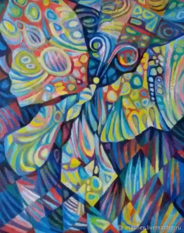Картина под названием "A whimsical pattern…" - Igor Sem, Подлинное произведение искусства, Масло Установлен на Деревянная ра…