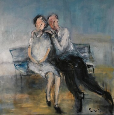 Peinture intitulée "Le nombre des années" par Laurence Pustoc'H, Œuvre d'art originale, Huile Monté sur Châssis en bois