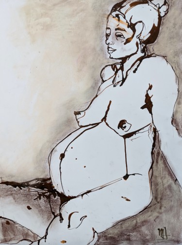 Dessin intitulée "Futur - Future" par Marijo Ponce Fest, Œuvre d'art originale, Encre