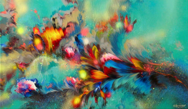 "Dreaming Of Dawn" Large Floral Painting Painting titled ""Dreaming Of Dawn"…" by Irini Karpikioti, Original Artwork, Acrylic Mounted on Wood Stretcher frame