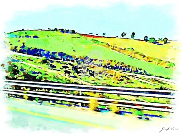 Campagna con mucche al pascolo
