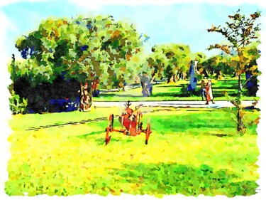 Vecchio aratro nel parco