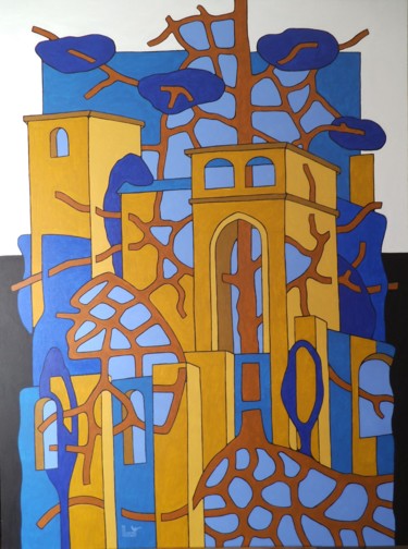 Painting titled "Sanctus Amandus de…" by Michel Marant, Original Artwork, Acrylic Mounted on Wood Stretcher frame