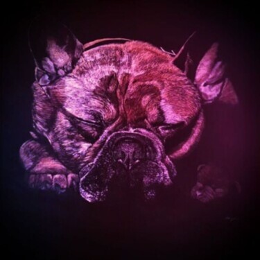 Painting titled "O amor não dorme" by São Vieira, Original Artwork, Acrylic Mounted on Wood Stretcher frame
