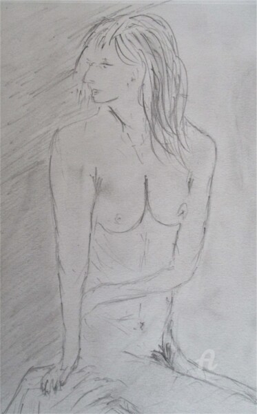 Pose à 19 h 30 Drawing titled "Pose à 19 h 30" by Roberto Urbano, Original Artwork, Pencil