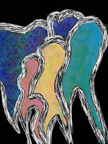 Digitale Kunst getiteld "Threets" door Gl, Origineel Kunstwerk, Digitaal Schilderwerk