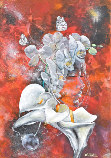 Peinture intitulée "Floral weaves" par Luigi Cataldi, Œuvre d'art originale, Huile