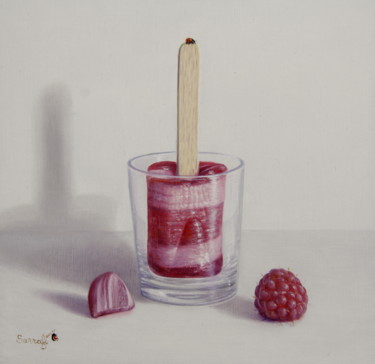 La sucette à la framboise ! Peinture intitulée "La sucette à la fra…" par Reza Sarrafi, Œuvre d'art originale, Huile