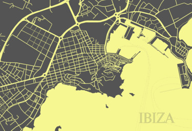 数字艺术 标题为“Eivissa Road Map” 由Chris Donazzon, 原创艺术品, 2D数字工作