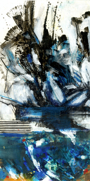Malerei mit dem Titel ""Rooted in Blue" von Deanna Che Lyn, Original-Kunstwerk, Acryl