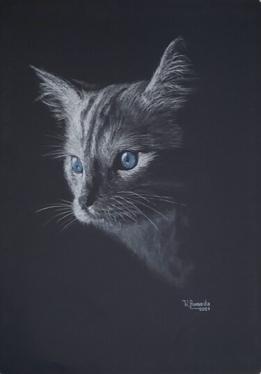 Drawing titled "Sky" by Walter Ahumada, Original Artwork, Pencil