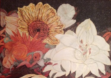 Painting titled "Flowers" by Martin Ashkhatoev, Original Artwork, Acrylic