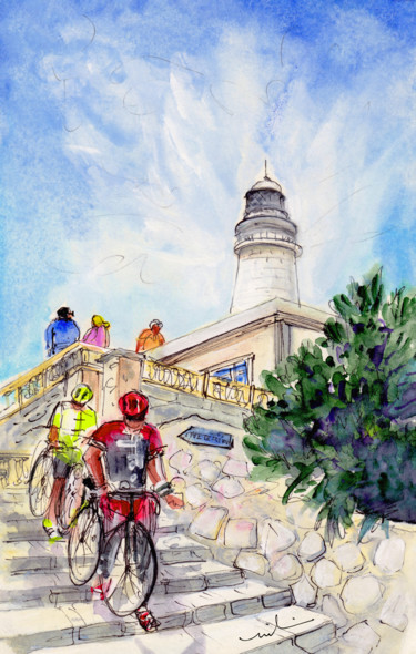 绘画 标题为“Cycling In Majorca…” 由Miki De Goodaboom, 原创艺术品, 水彩