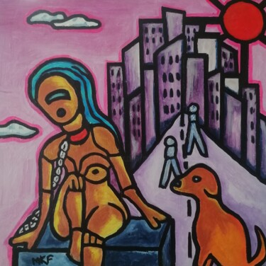 Peinture intitulée "Existentialisme." par Marc Felix, Œuvre d'art originale, Acrylique Monté sur Châssis en bois