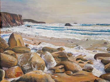 Painting titled "LA PLAGE DE PORT BL…" by Erick Millet, Original Artwork, Acrylic