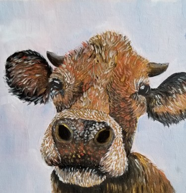 绘画 标题为“Gold Cow” 由Renata Minko, 原创艺术品, 油