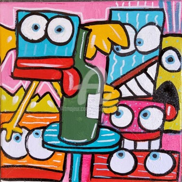 Malerei mit dem Titel "After work" von Caroline Cavalier, Original-Kunstwerk, Acryl