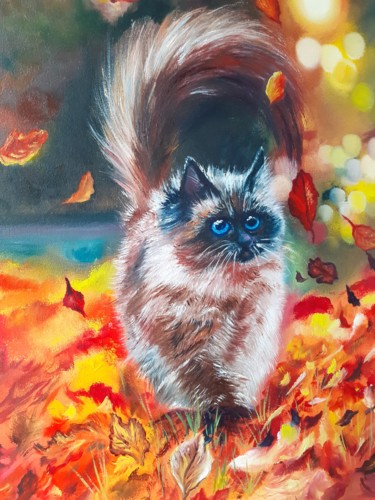 绘画 标题为“Кошка.” 由Елена Хевелева, 原创艺术品, 油