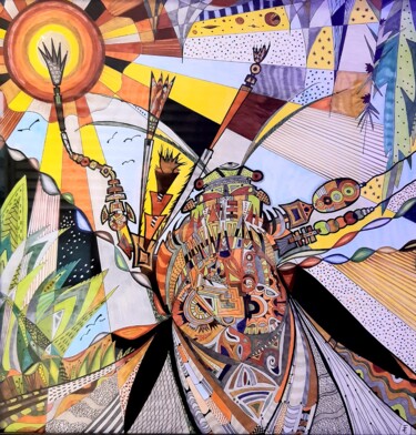 Dessin intitulée "La Tzigale" par Tereza De Almeida De Giorgi (Kaomento), Œuvre d'art originale, Encre