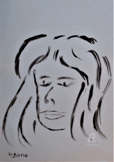 Painting titled "Portrait Pascaline" by Roberto Urbano, Original Artwork, Acrylic