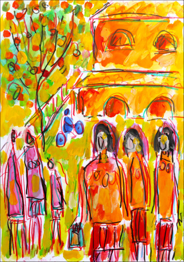 Peinture intitulée "Le parc de l'évêché" par Jean Mirre, Œuvre d'art originale, Huile