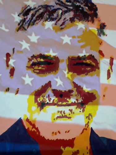 数字艺术 标题为“George USA” 由Patrick Mauxion (MAUX), 原创艺术品, 2D数字工作 安装在其他刚性面板上