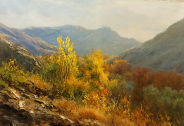 Painting titled "Colorful Fall On Th…" by Faramarz Mokhtarpour, Original Artwork, Oil