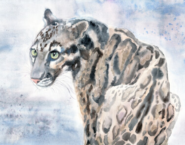 绘画 标题为“Cloud leopard” 由Alyona Masterkova, 原创艺术品, 水彩