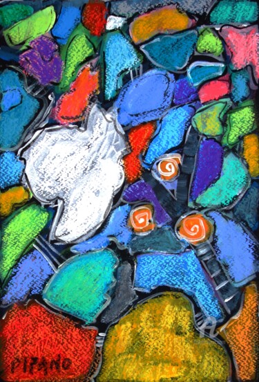 Painting titled "BLOSSOM" by Jacqueline Pizano, Original Artwork, Pastel