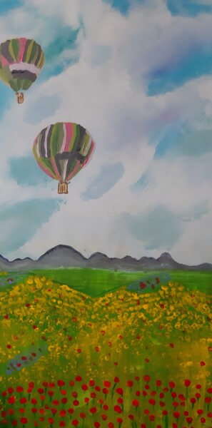 Malerei mit dem Titel "Ballons" von Carola Victoria Quander, Original-Kunstwerk, Acryl