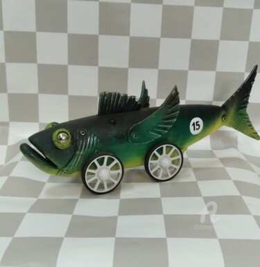 Sculpture titled "Fish №15" by Hakaro, Original Artwork, Wood