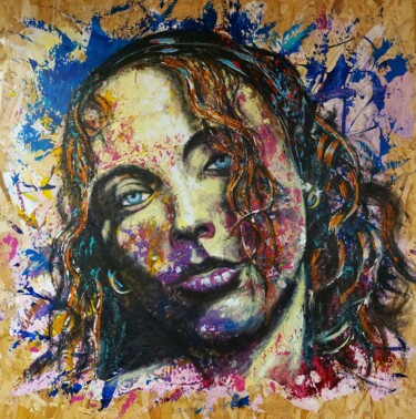 MÉLANCOLIE, OU LA FILLE AUX YEUX DE GLACE Peinture intitulée "MÉLANCOLIE, OU LA F…" par Artistikthanh, Œuvre d'art originale, Acrylique