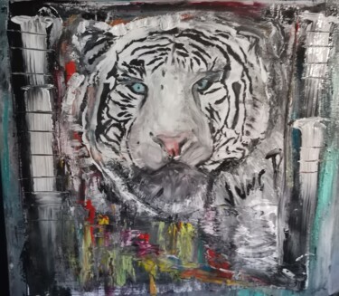 Peinture intitulée "Beauty in Captivity" par Pascal Jung, Œuvre d'art originale, Huile