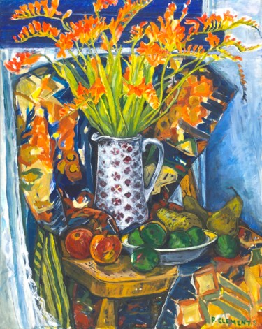 Autumn colours with apples still life 绘画 标题为“Autumn colours with…” 由Patricia Clements Art, 原创艺术品, 油 安装在木质担架架上