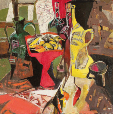 Still life with a red vase