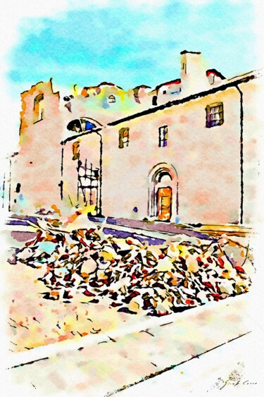 Macerie e chiesa crollata