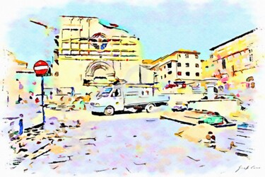 Piazza con chiesa crollata