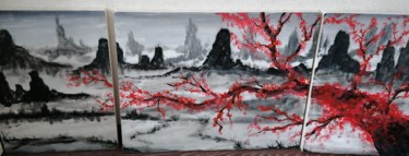 Pittura intitolato "Сакура" da Mariya Temartseva, Opera d'arte originale, Acrilico