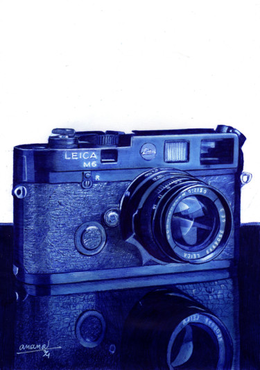 图画 标题为“Leica M6” 由Ananou, 原创艺术品, 圆珠笔